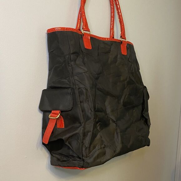 Ed Hardy Nylon Red and Black Mermaid Shoulder Tote Bag - Picture 4 of 12